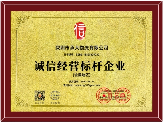 诚信经营标杆企业