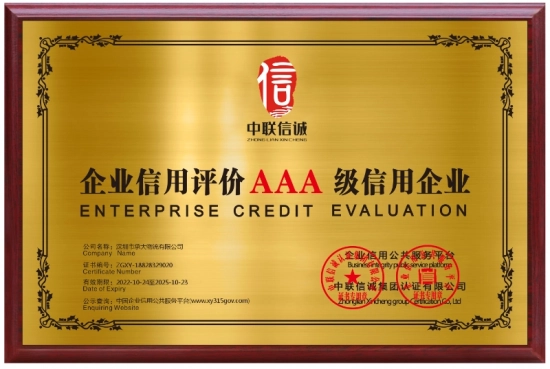 企业信用评价AAA级信用企业